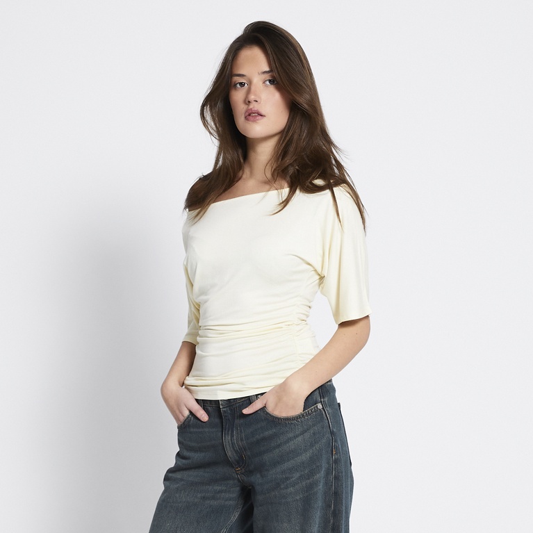 Off-shoulder top "Ida"  Light Yellow
